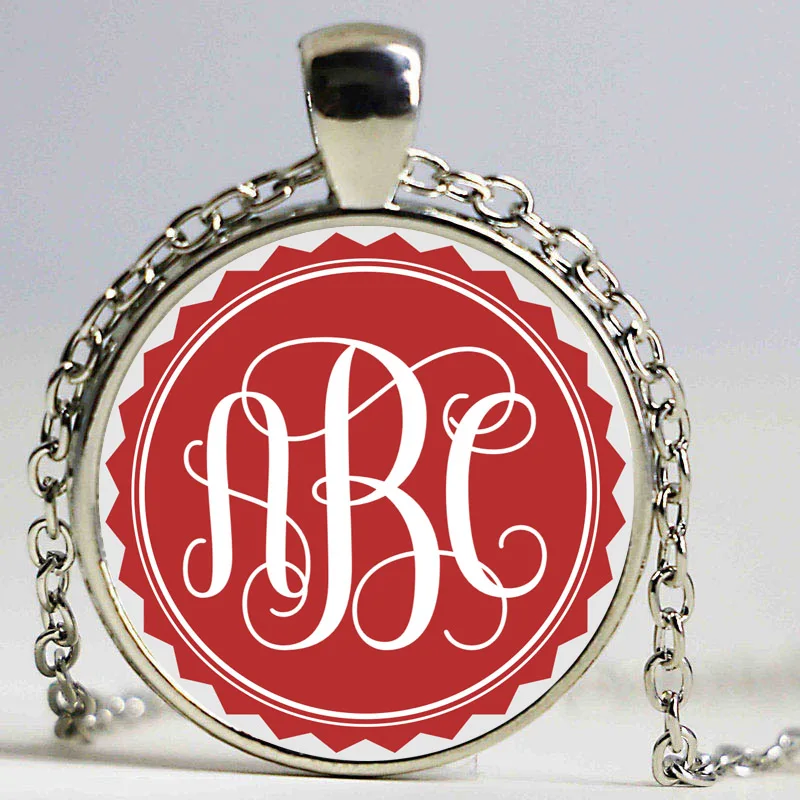 

Personalized customization monogram Art Glass Cabochon Necklace Long Necklace Sweater Chain For Man Woman Fine Jewelry as Gifts