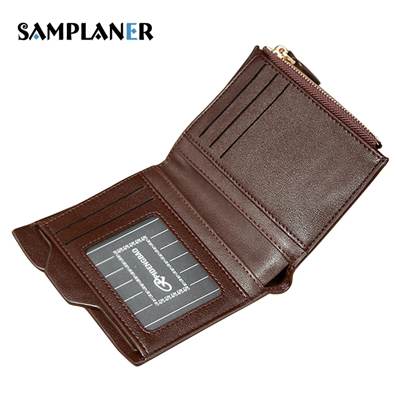 Samplaner 2018 Бизнес Для мужчин короткие сумки RFID чехол для телефона кошелек съемные карты Для мужчин клатч кошелек кожа Би- раза бумажник