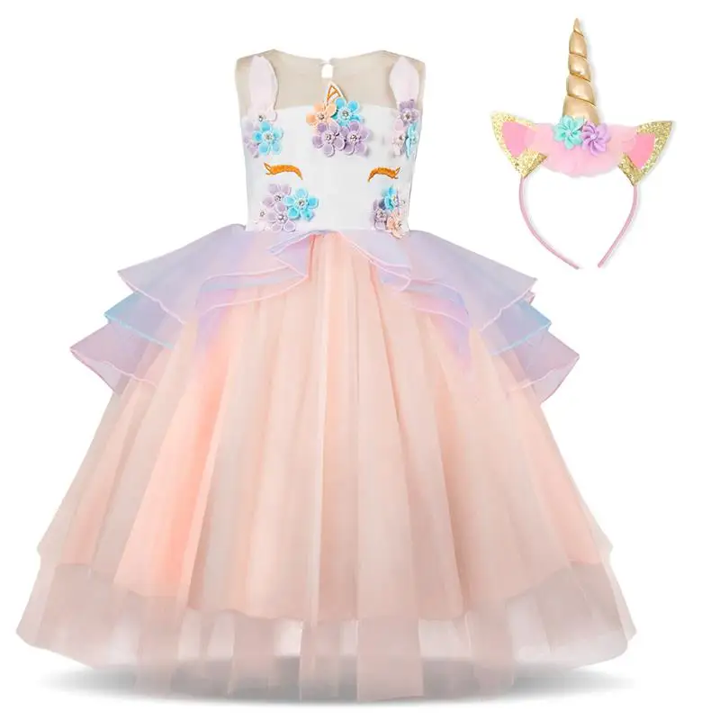 

Girls Unicorn Party Dresses Sleeveless Unicorn Halloween Sets For Girls 3 4 5 6 7 8 Years Clothes Girls Party Dresses Vestidos
