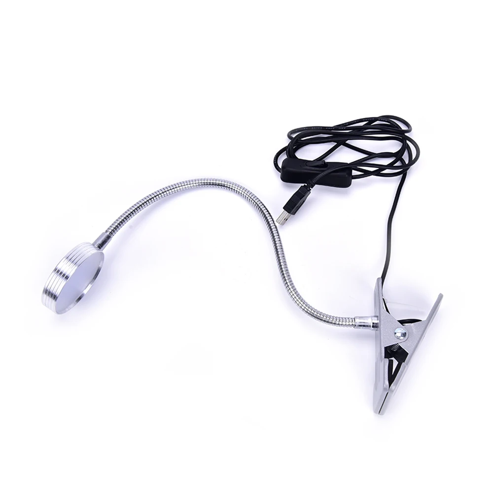  1pcs Computer Reading Light USB Flexible LED Stand Clip Clip-on Beside Table Desk Lamp Book Light S