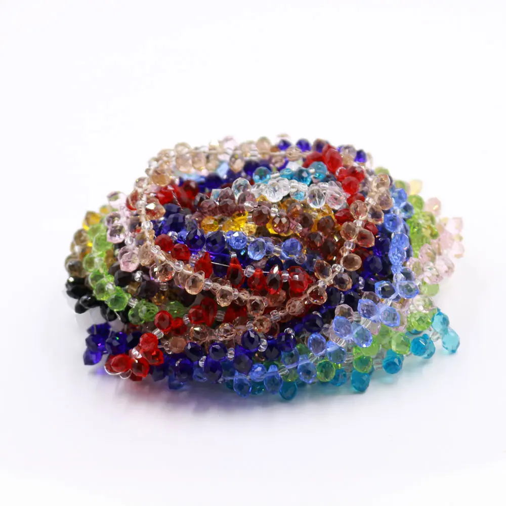 

ZHUBI 98pcs Faceted Glass Teardrop Beads 5*8/6*12/8*13mm Jewelry Accessories Making DIY With Charms Crystal Droplot Pendant