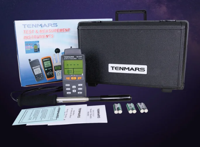 

Tenmars TM-4002 Hot Wire Anemometer Air Flowmeter With Measuring Range 0.01 40 m/s