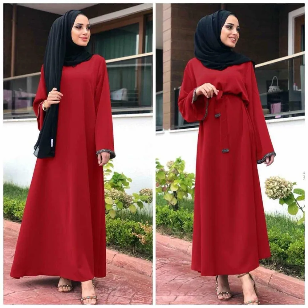 Элегантный мусульманский абайя с расклешенными рукавами длинные платья кардиган кимоно длинные халаты Vestidos Ближний Восток Рамадан турецкий исламский