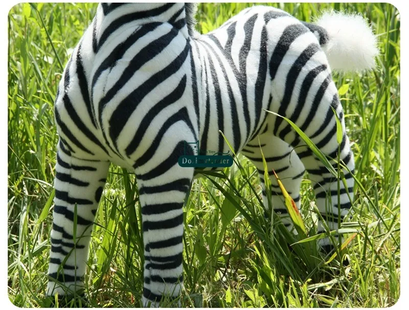 Dorimytrader Cute New 110cm Large Soft Emulational Forest Animal Zebra Plush Toy 43'' Big Stuffed Zebra Doll Photography Props DY60800 (7)
