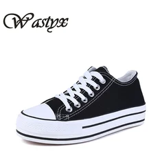 new Thick soled Canvas shoes women flat platform ladies casual shoes white fashion lace up footwear breathable zapatos mujer