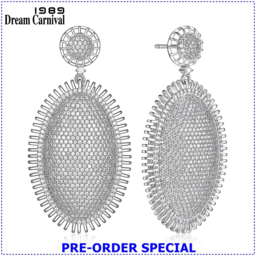 DreamCarnival 1989 Superior Quality Luxury Accessories White color Zirconia Fully Paved Stones Statement Women Earrings SE18982 DreamCarnival 1989 Superior Quality Luxury Accessories White color Zirconia Fully Paved Stones Statement Women Earrings SE18982