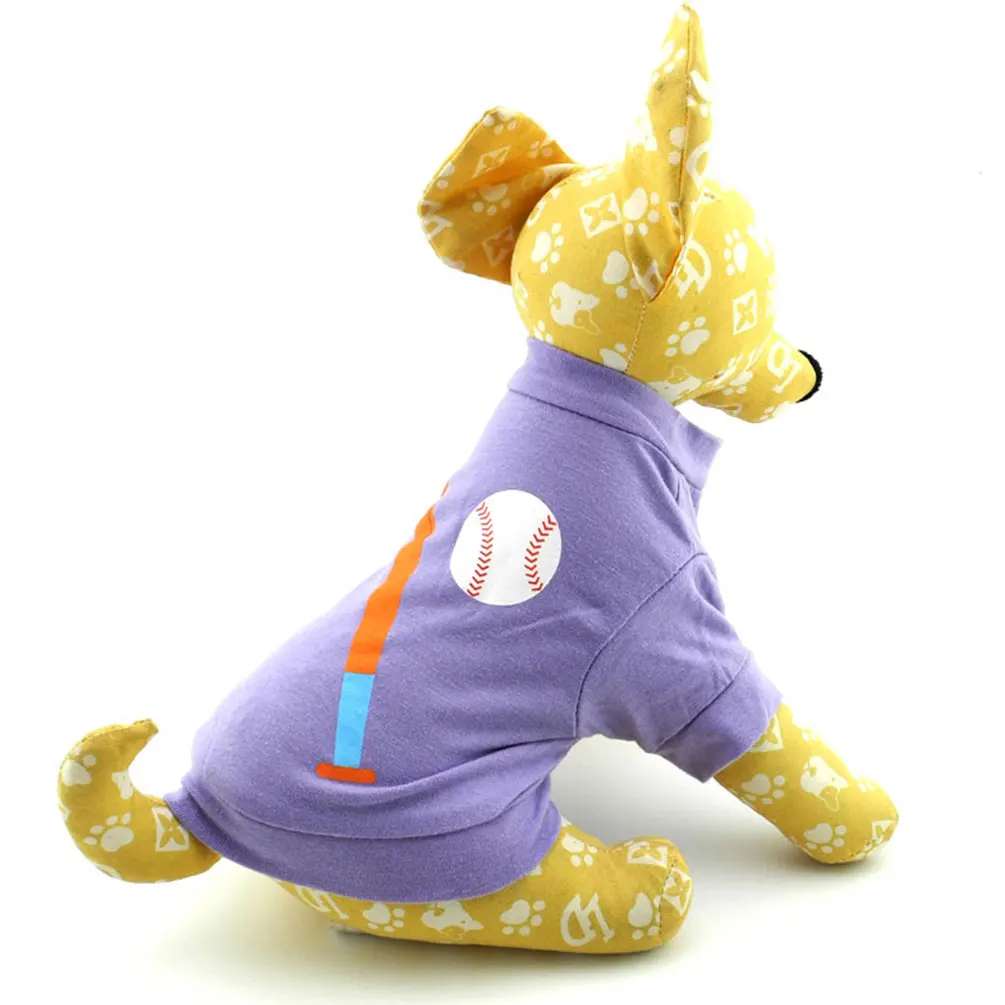 Одежда для маленькой собаки для девочек летняя майка для бейсбола сиреневая XS-L