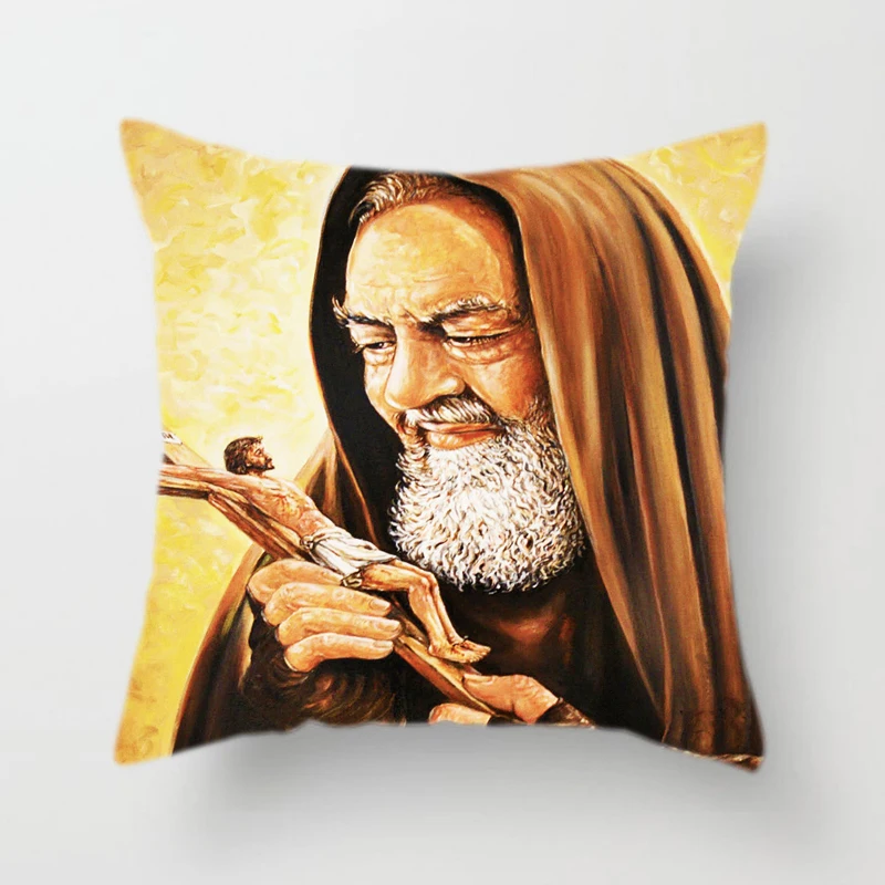 Христианский верующий льняной/персиковый Кожаный Чехол на подушку с изображением Иисуса спасает мир, чехол для подушки с принтом, украшение для дома - Цвет: Polyester-07