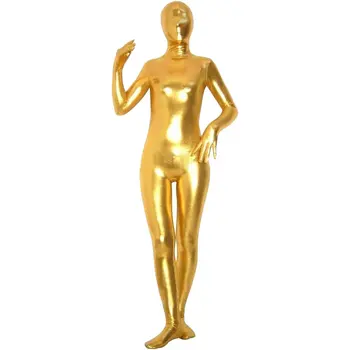 

High Quality Womens Shiny Metallic Lycra Spandex Party Sexy Suit Performance Full Bodysuit Zentai Female Fullbody Costume XS-6XL