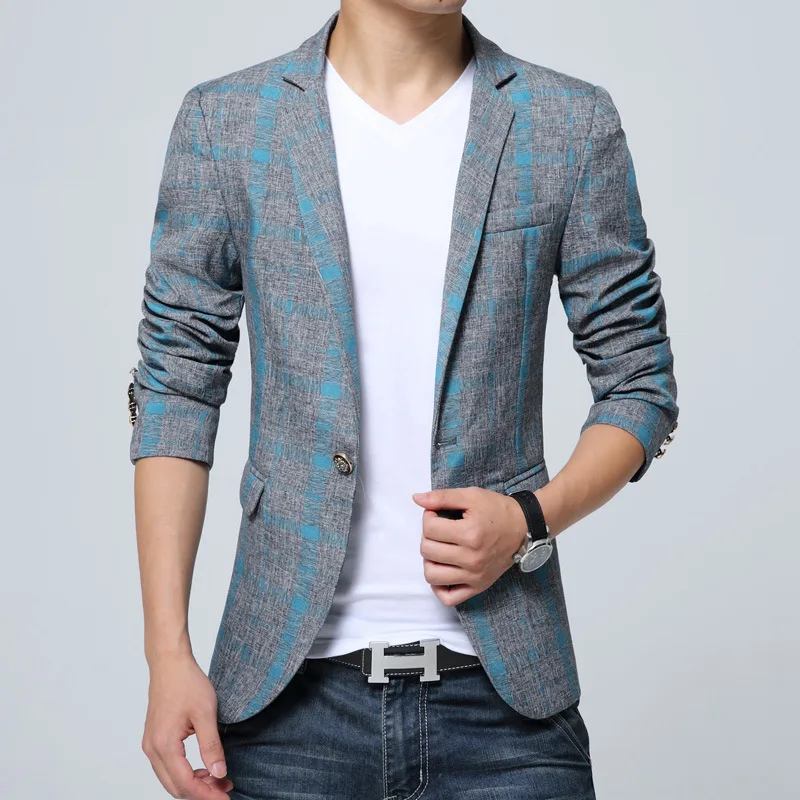 Aliexpress.com : Buy Designer Suits For Men Mens Plaid Blazer Cotton ...