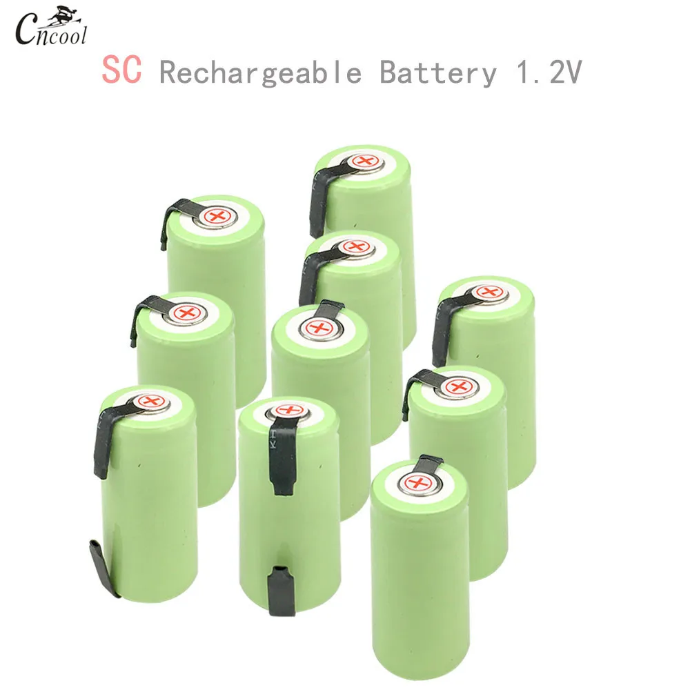 

10pcs 2500mAh 1.2V 22*42 Ni-MH Battery Sub C SC 22420 with an Extension Cord Processed into Tools Battery Pack