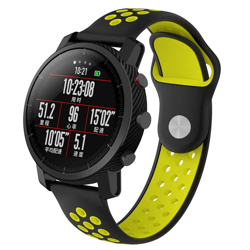 \ YHNUJM силиконовый ремешок Amazfit 2 браслеты браслет для Xiaomi Huami Stratos Pace ремень 22 мм