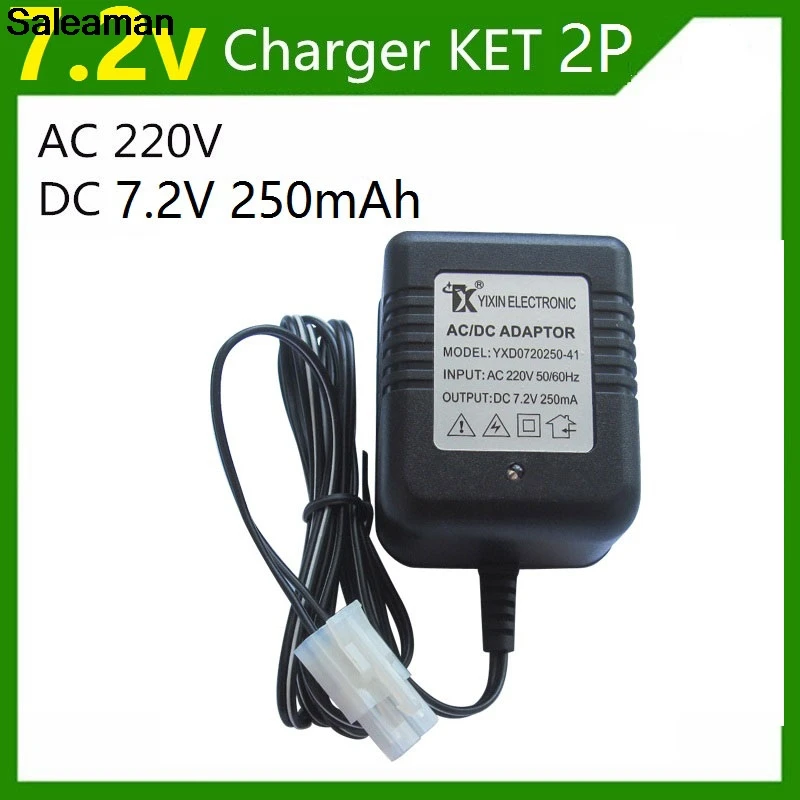 7.2V 250 mA Charger For NiCd and NiMH battery pack charger toy RC car AC 220V DC 7.2v 250mAH KET 2P Plug free shipping | Игрушки и хобби