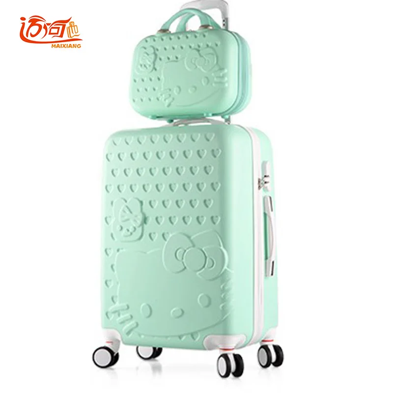 

Hello Kitty kids travel trolley bag 20"22"24"26"28" inch women bag with 14" make up case,water proof suitcase luggage set