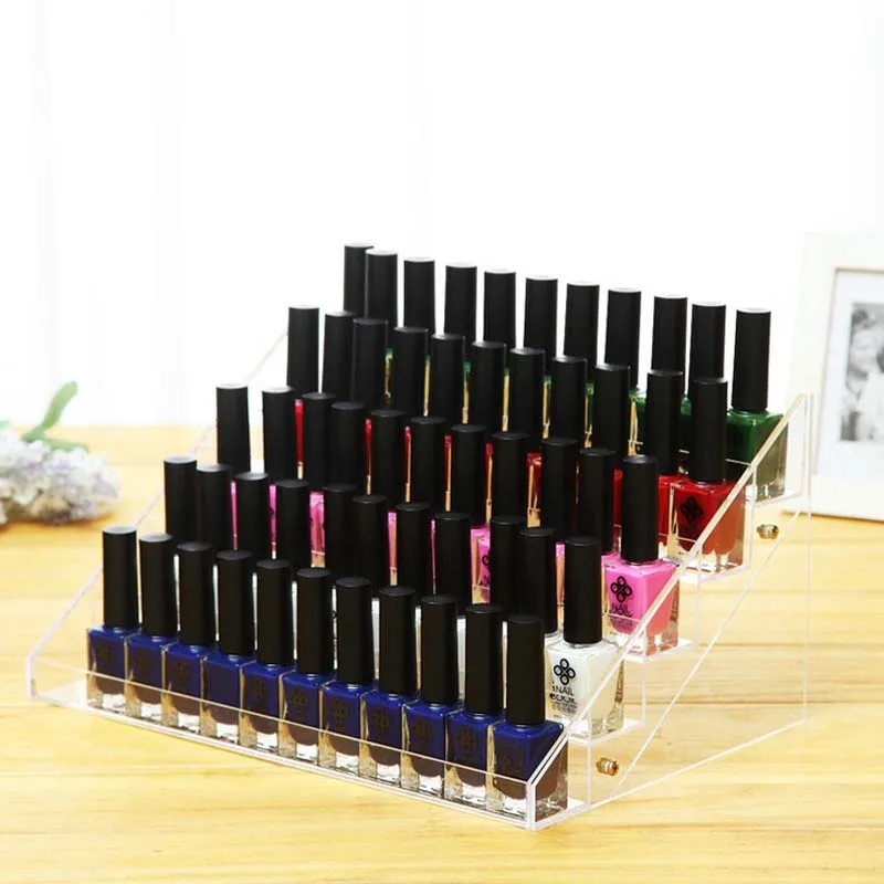 

Wholesale Nail polish Rack Cosmetics Display Shelf Acrylic Makeup Organizer Lipstick Frame 5 layers#A215