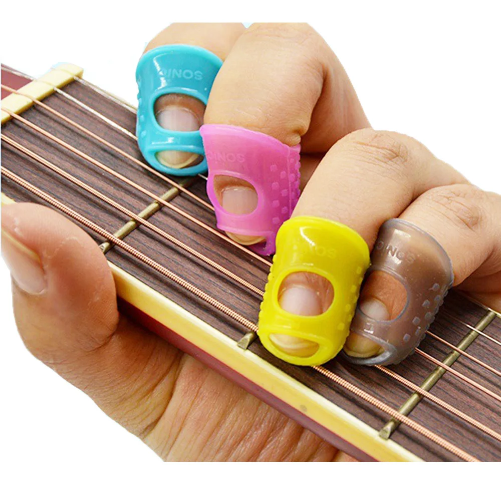 Sumifun fingertip вводная гитара, гитара пальчиковая кроватка, защищает палец, чтобы предотвратить боль кремния materialZ53001