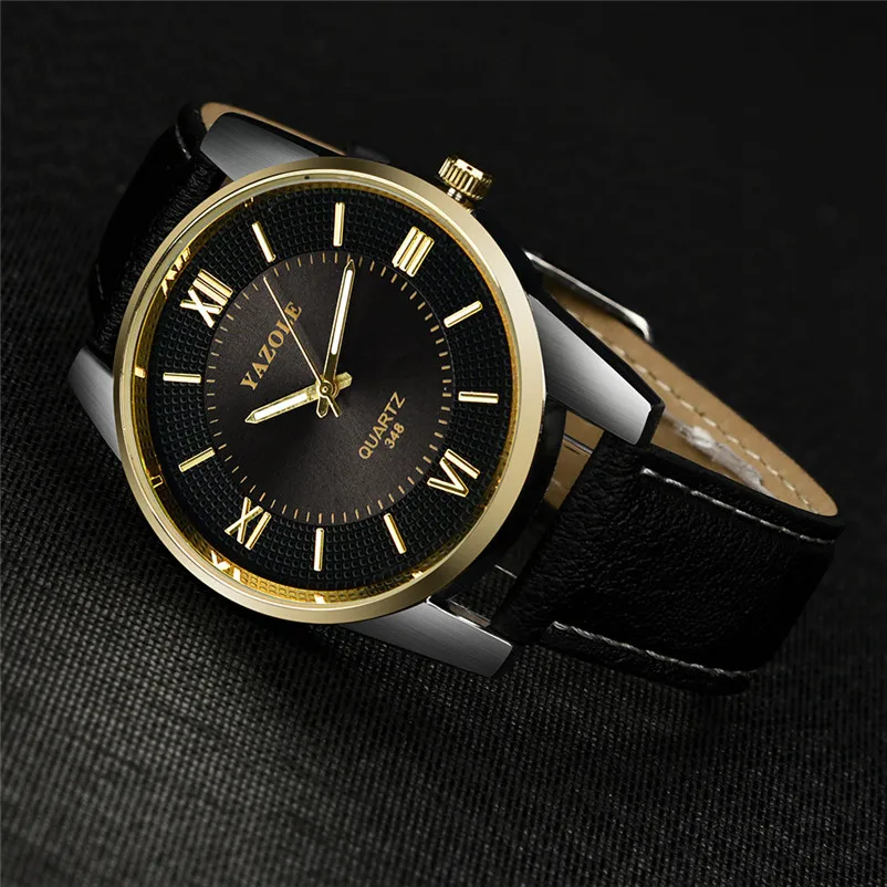 New Listing Luxury Men's Watch Stainless steel Leather Band Analog Quartz Wrist Watch Male Hour Clock Relogio masculino 3M28#N (8)