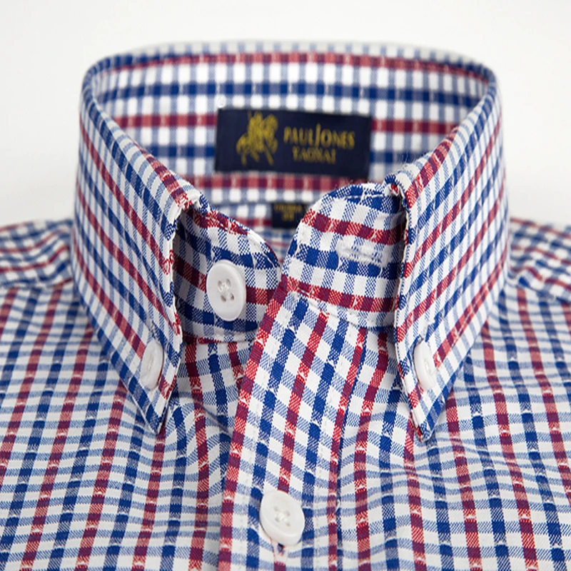 Мужская рубашка в клетку с отложным воротником и длинным рукавом|shirt small|fit shirtregular