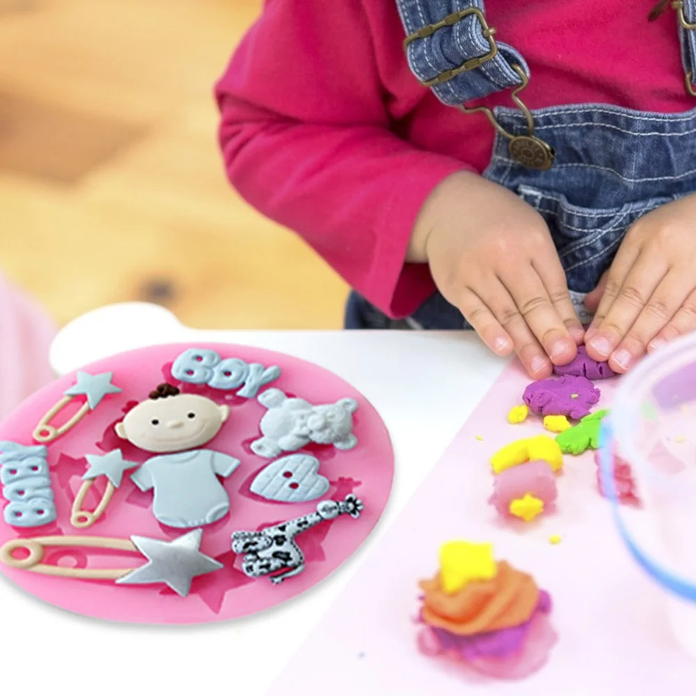 

1pcs 3D DIY Silicone Cake Mold Fondant Moulds Chocolate Baking Tools For Baby Shower Birthday Festival Kids Party Decoration