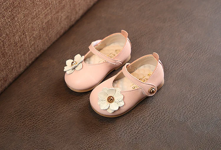 Новинка г.; обувь для маленьких девочек 12-15,5 см; обувь с цветочным узором из искусственной кожи для маленьких девочек; розовые модельные туфли принцессы с жемчугом; Цвет Серый