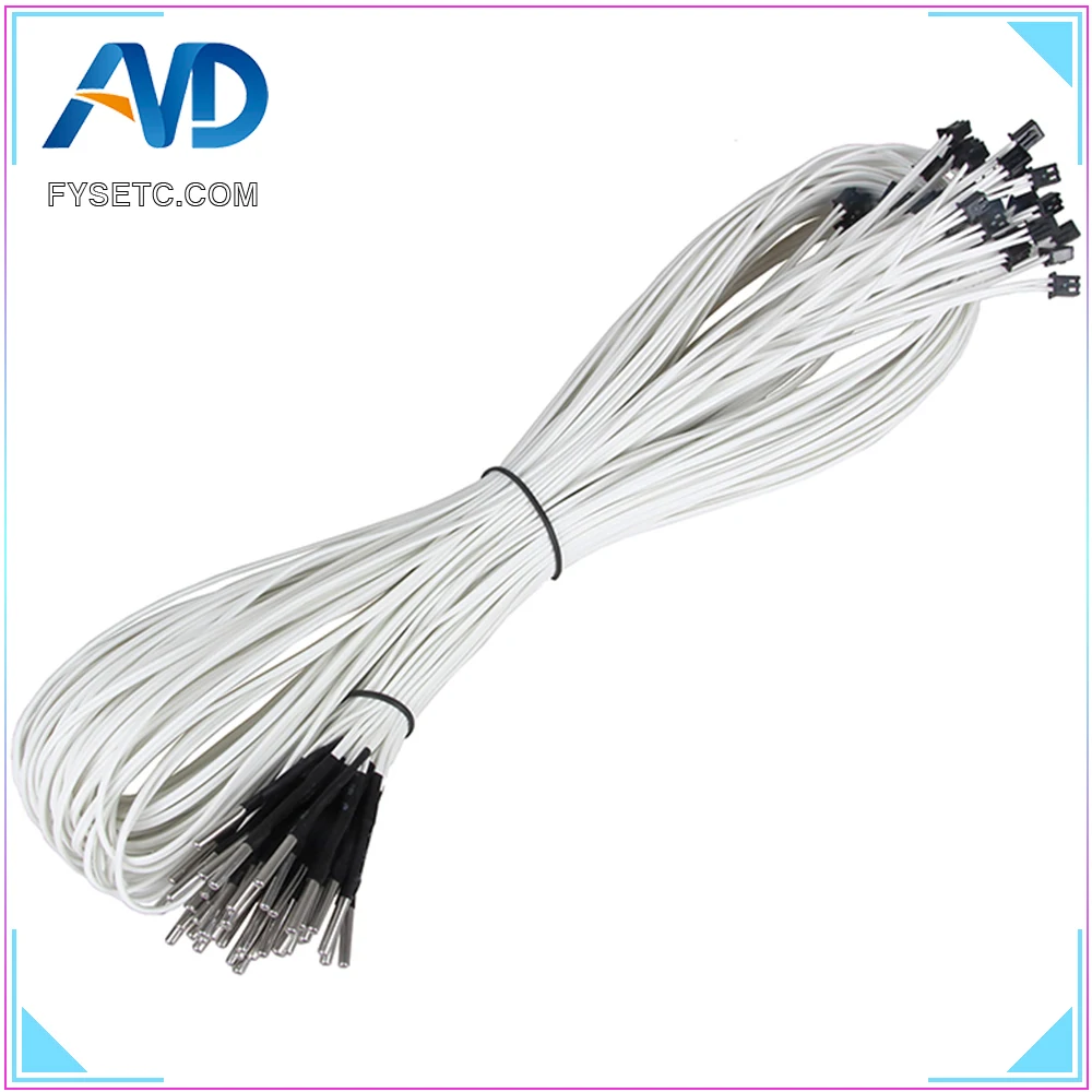 3D طابعة أجزاء HT-NTC100K الثرمستور استشعار درجة الحرارة لدرجة حرارة عالية خيوط 350 درجة B3950 ل 1 متر 2 متر