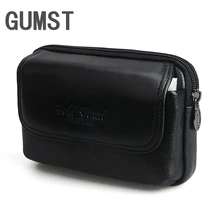 GUMST Воловья Кожа Мужские поясные сумки Бренд Твердые поясная Сумка повседневная Кожаная поясная сумка " 5,3" 5," чехол для сотового телефона