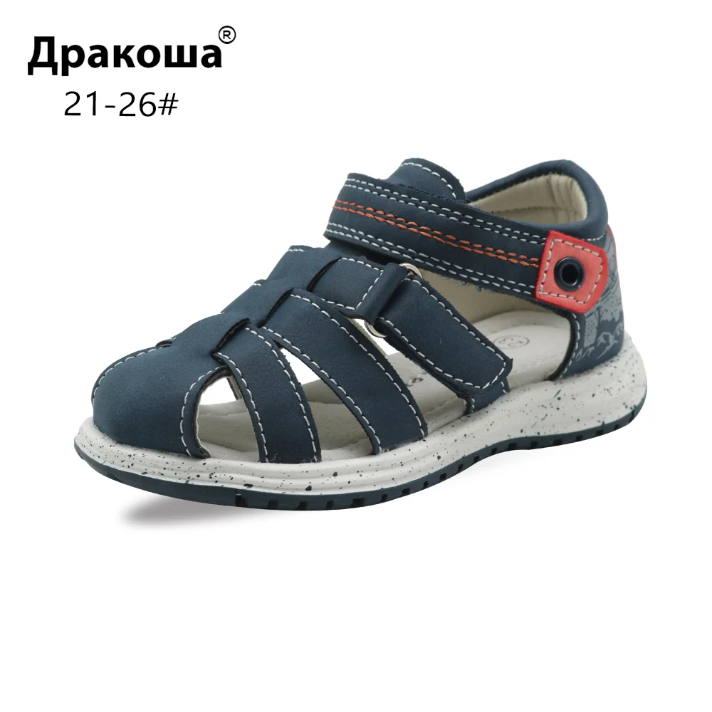 Apakowa Boys Sandals Children Closed Toe Outdoor Sports Sandals for