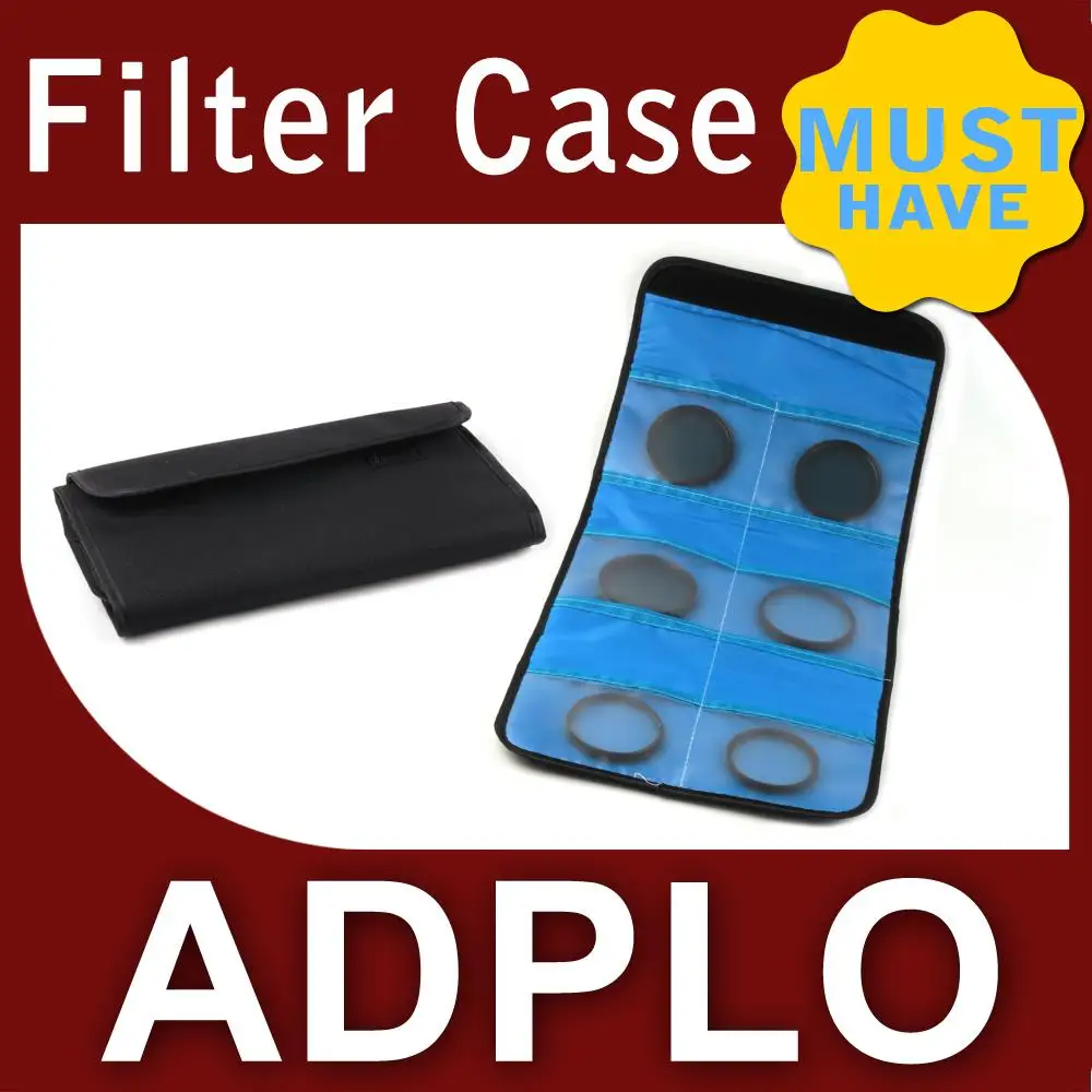 Lens Filter Wallet Case Bag 6 Pockets Suit For 52mm 62mm 67mm UV 58mm CPL Canon Nikon Pentax Olympus