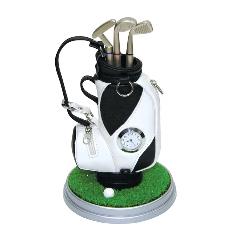 1set/lot Mini Golf Gifts set with 3pcs Golf Ball Pen, Grass and Watch