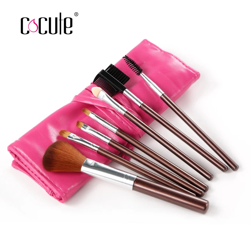 

Professional 7PCS/set Makeup Brushes Set Tools Make-up Toiletry Kit Wool Make Up Brush Set Case Cosmetic Foundation Brush