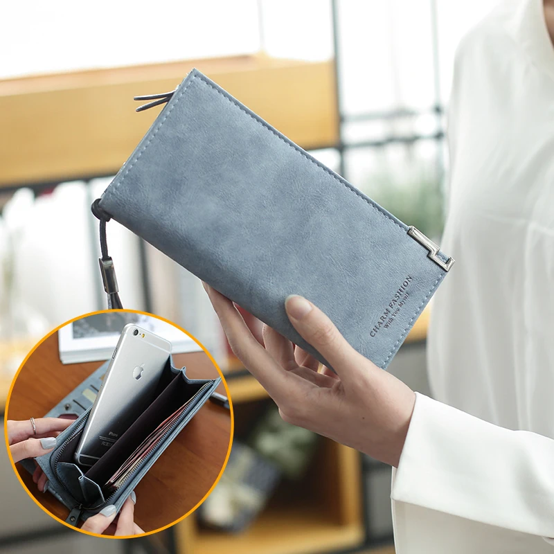 Женский кошелек вместительный из искусственной кожи в стиле ретро|female clutch|ladies