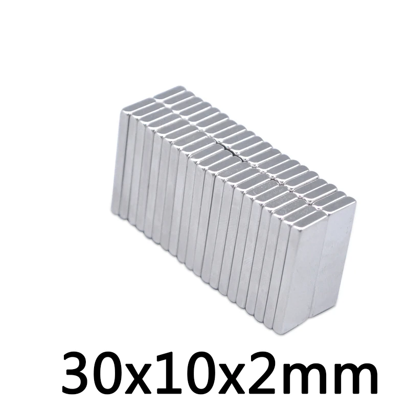 

10pcs 30*10*2 Strong Block Cuboid Neodymium Magnets 30x10x2 Rare Earth Neo Magnet N35 30mm x 10mm x 2mm