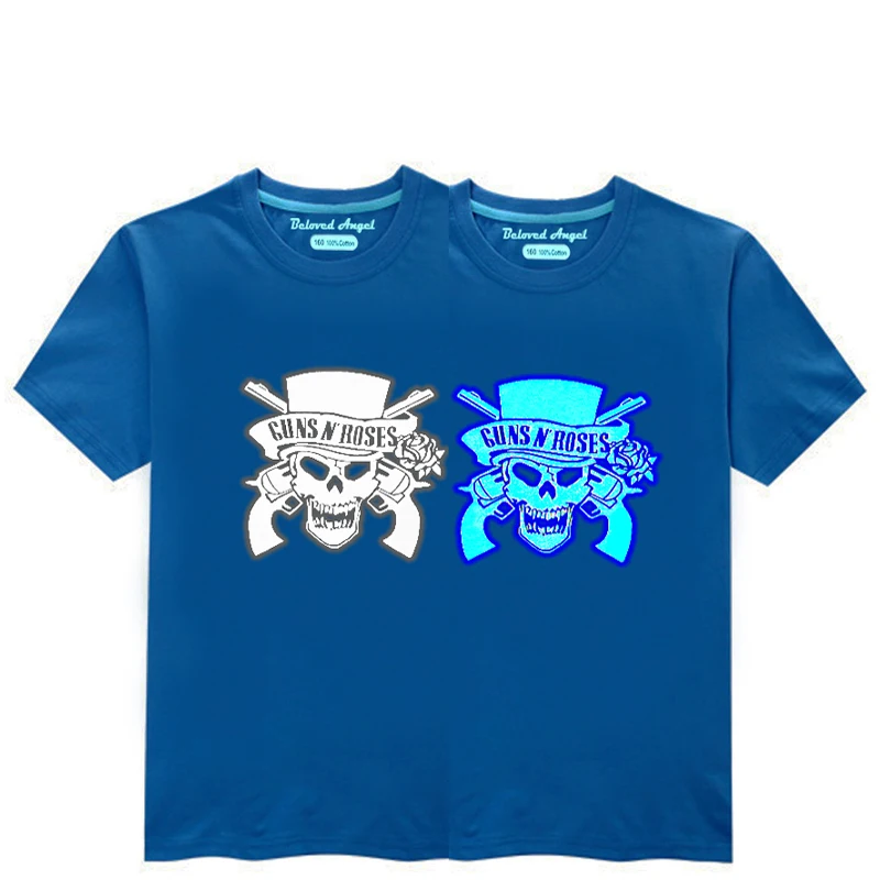 Мстители световой детская футболка в стиле «панк-рок» Детская футболка блузка из хипстера мальчики девочки футболка Группа Логотип печати хип-хоп одежда для малышей