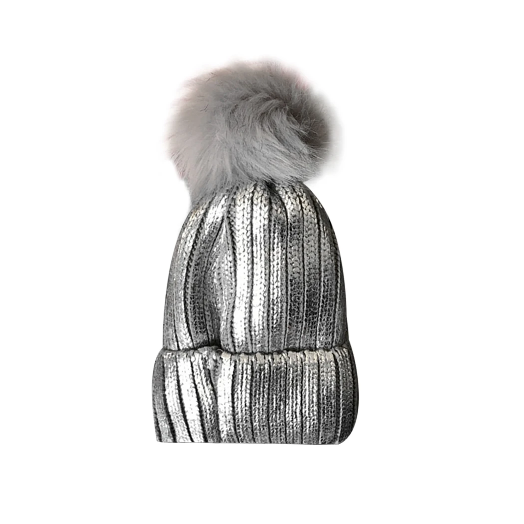 Новый Головные уборы Skullies Beanies Зимние Для женщин теплую шапку Металлические
