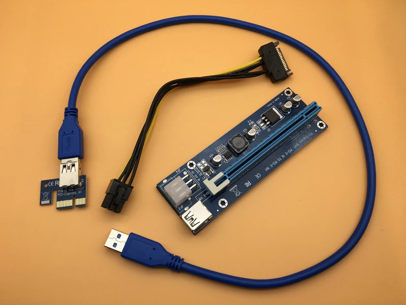 60 см наивысшего качества супер скорость PCI-E Express Powered Riser Card USB 3,0 удлинитель Кабель 1x до 16x PCI-E слот для BTC машины