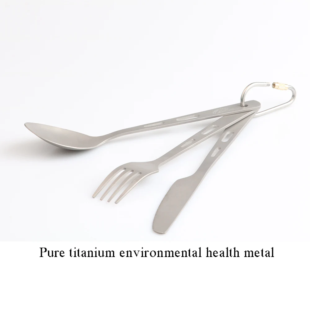 Vajilla de titanio Jeebel, todo polaco, mochila de Camping, utensilios de cocina, cuchara turística, tenedor, juego de Picnic, deporte