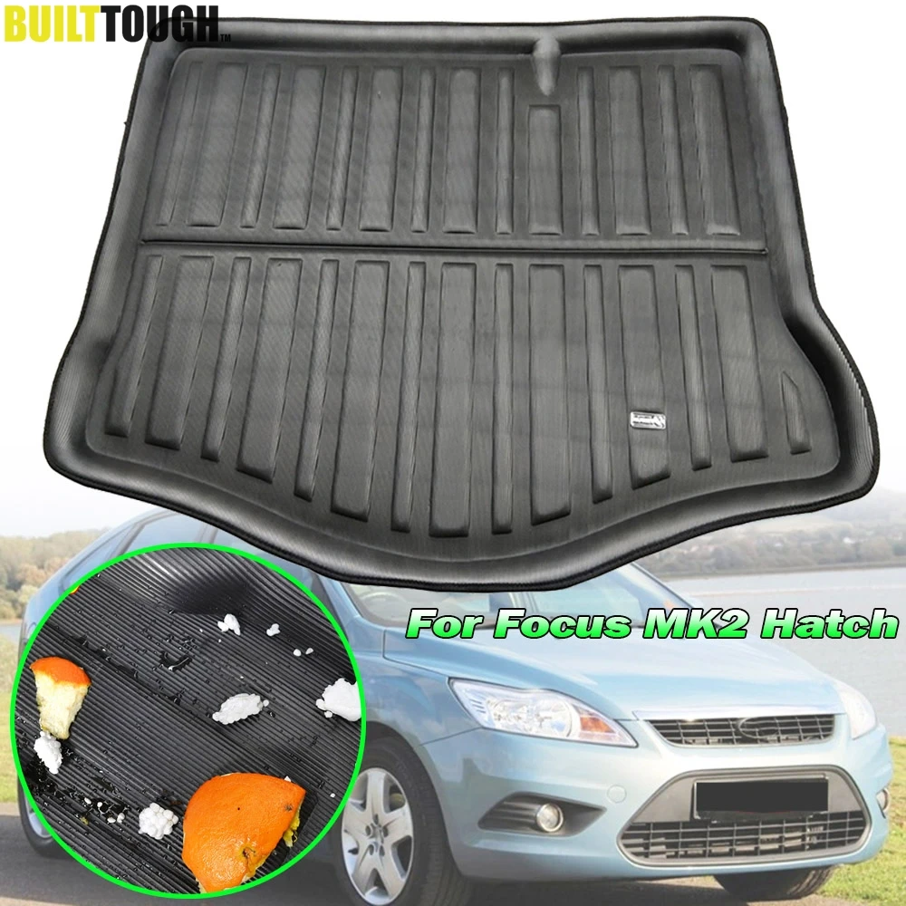 Alfombrilla de para Ford Focus Mk2, revestimiento para maletero trasero, bandeja de carga para suelo, Protector de alfombra 2005, 2006, 2007, 2008, 2009, 2010, 2011 - AliExpress