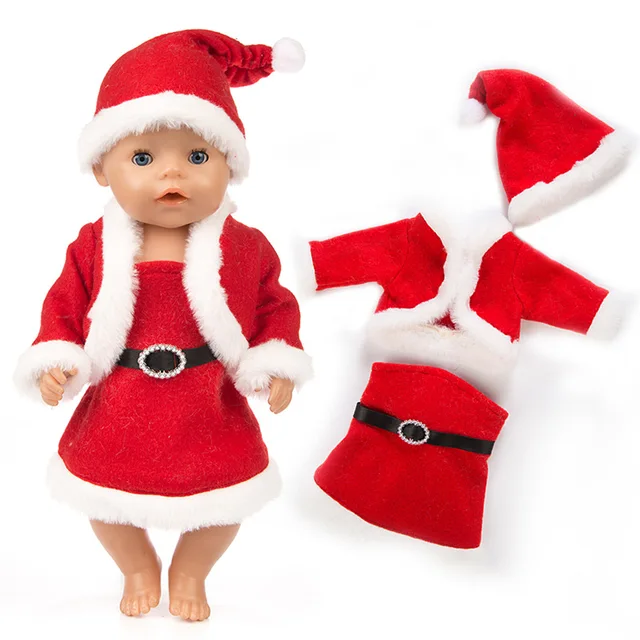 3pcs/set Christmas Doll clothes Wear for 43cm/17inch Doll Accessories