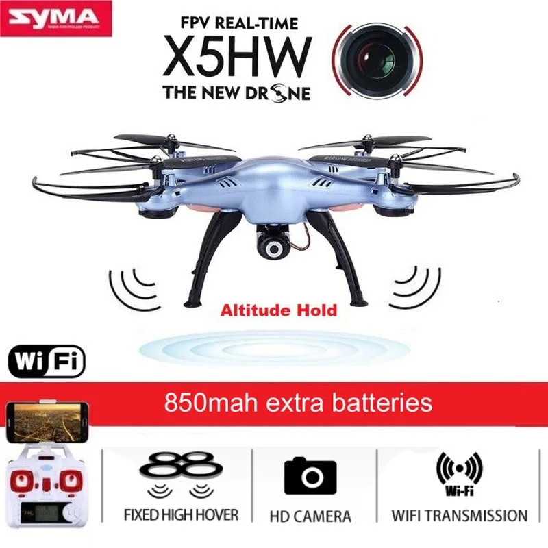 

SYMA X5HW Quadrocopter Drone with Camera Wifi FPV HD Real-time 2.4G 4CH RC Helicopter Quadcopter RC Dron Toy (X5SW Upgrade)