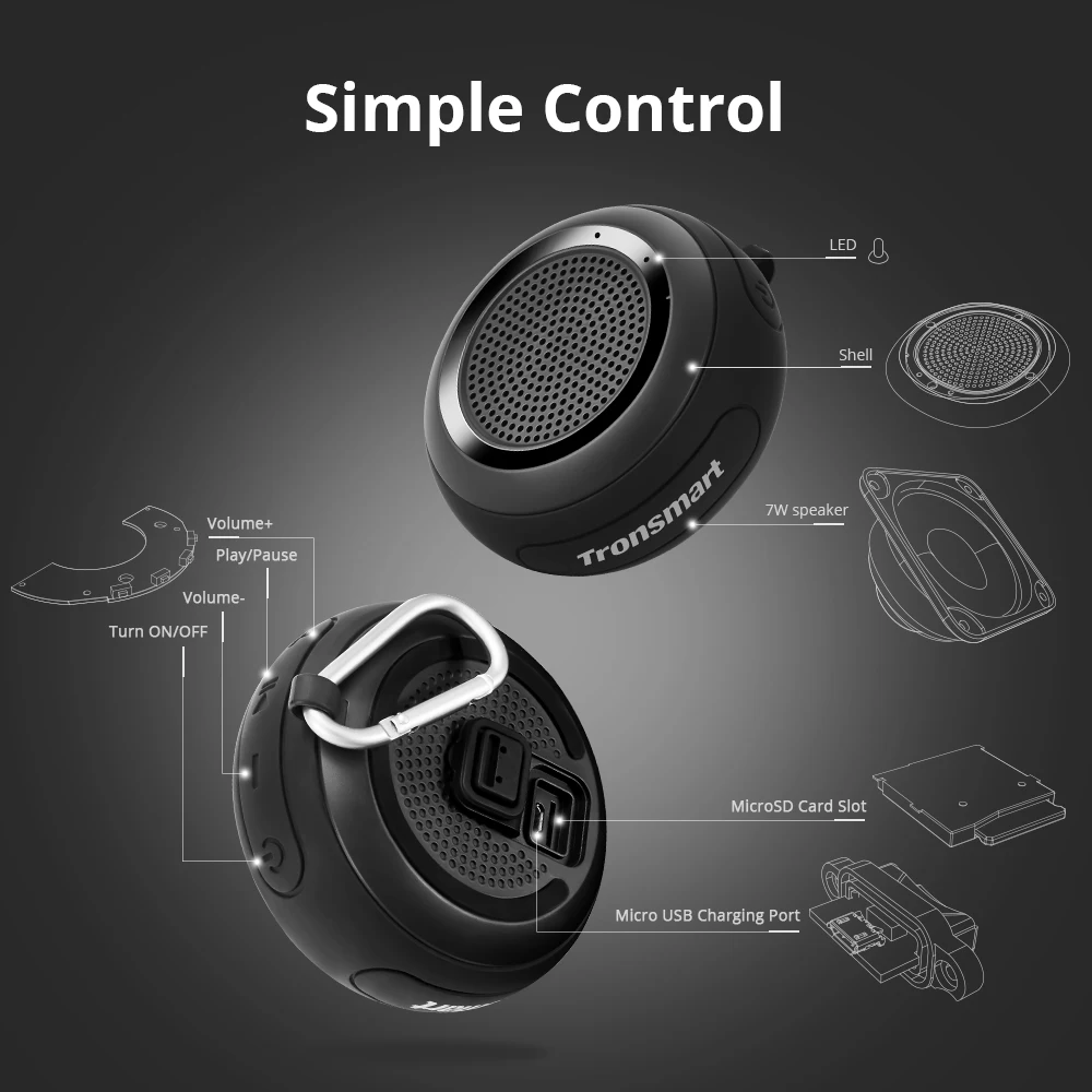 Tronsmart Element Splash Bluetooth Speaker  IP67 Waterproof Soundbar Portable Speaker Computer Bluetooth 4.2 Wireless Speaker (9)