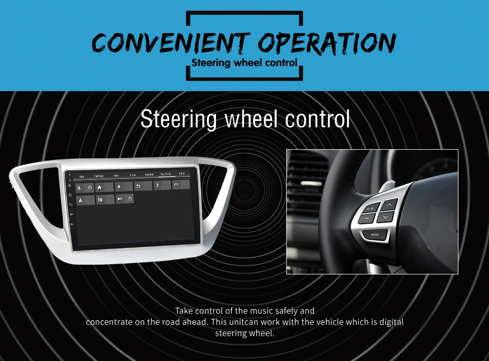 Perfect 9" Android 8.0 Car Multimedia GPS for Hyundai Solaris Verna 2017 2018 Support Steering Wheel Control Radio Audio Video AVI MKV 13
