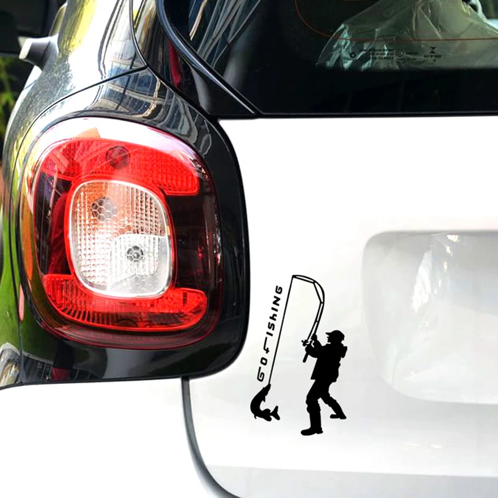 Aliauto Car Accessories Go Fishing Outdoor Sports Sticker and Decal for Vw Golf Passate Polo Skoda Ford Focus Toyota | Автомобили и