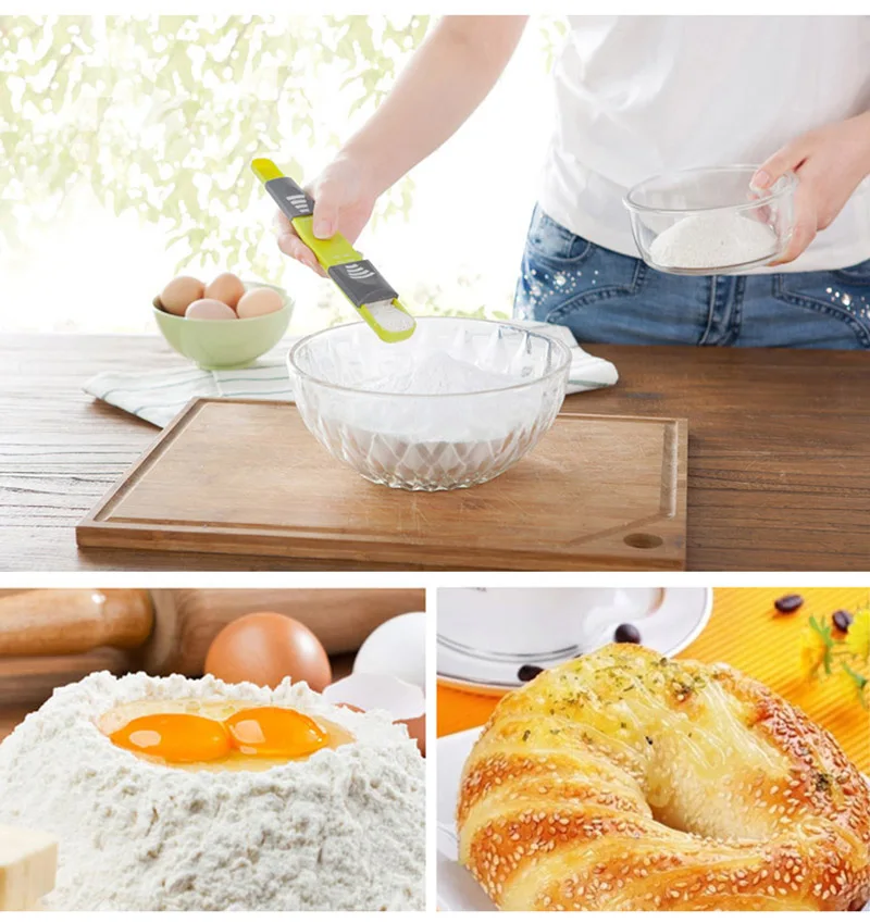 LIYIMENG Measure Cup Double End Nine Stalls Adjustable Scale Measuring Spoons Metering Spoon Baking Tool Kitchen Scales Accessories3