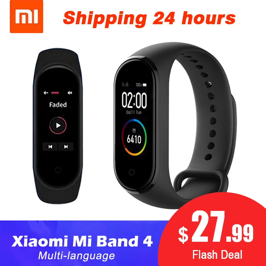 

In Stock Original Xiaomi Mi Band 4 Smart Miband 4 Color Screen Bracelet Heart Rate Fitness Tracker Bluetooth5.0 Waterproof Band4