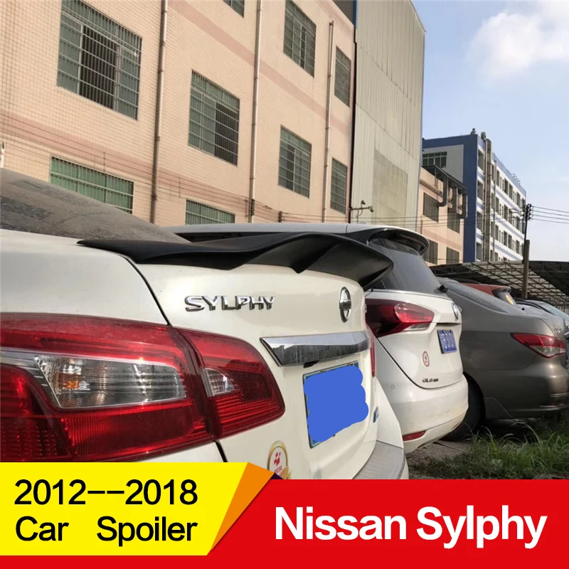 Использовать для Nissan Sylphy sentra спойлер 2012 13 14 15 16 17 18 лет углеродное волокно/FRP заднее крыло R стиль спортивные аксессуары