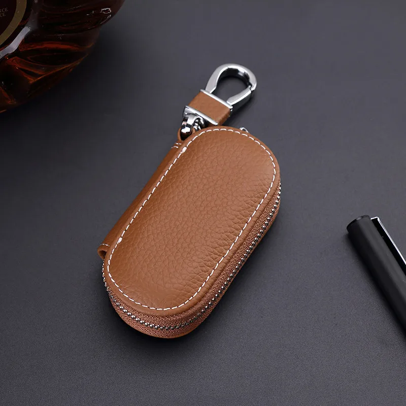 

Genuine Leather Key Wallet Keychain Men Women Key Holder Organizer Pouch Cow Split Car Housekeeper Case Mini Card Bags Wallet