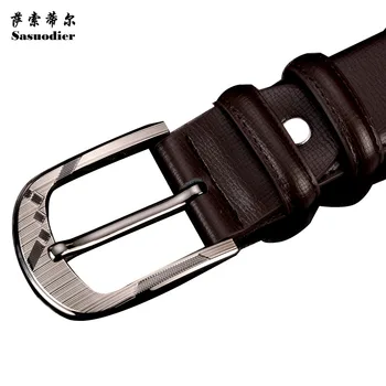 

The trend of casual all-match cowhide waist belt male strap pin buckle genuine leather waist of trousers belt male