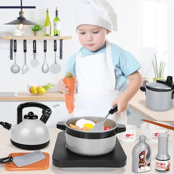 

Children Kitchen Miniature Cooking Set Simulation Toddler Pretend Play Cook Tools Food Vegetables 9/11/15/24 Sets Toys hotA