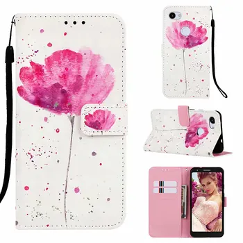 

100pcs/lot 3D Colorful Dream Flower Wallet Leather Case With Stand for Google Pixel 3A XL 3a