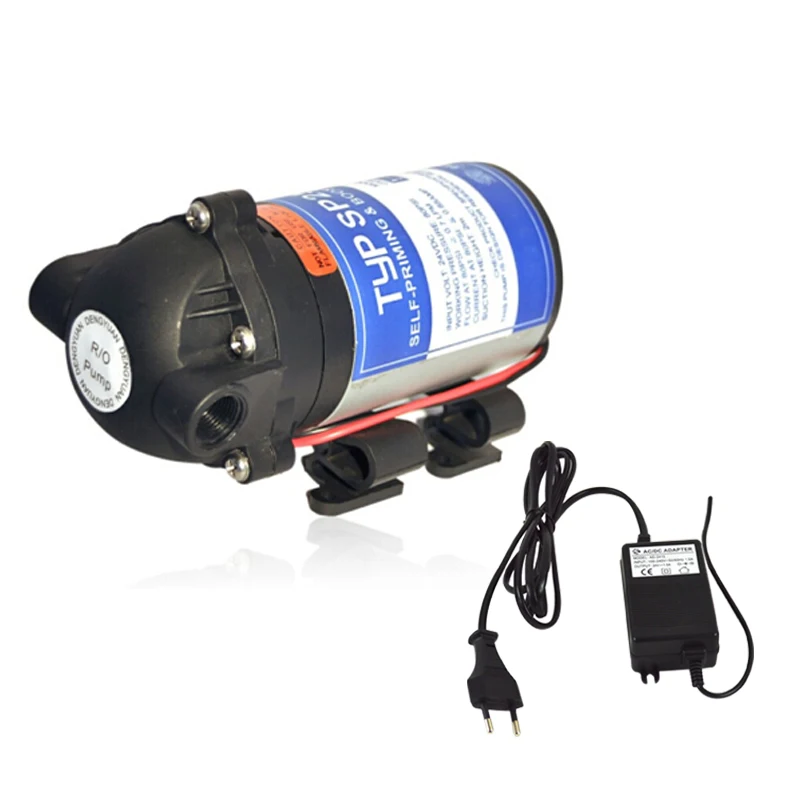 

24V 50GPD Water Booster Pump with Transformer Input 100-240V, Output 24V increase Reverse Osmosis System Pressure/two pin plug